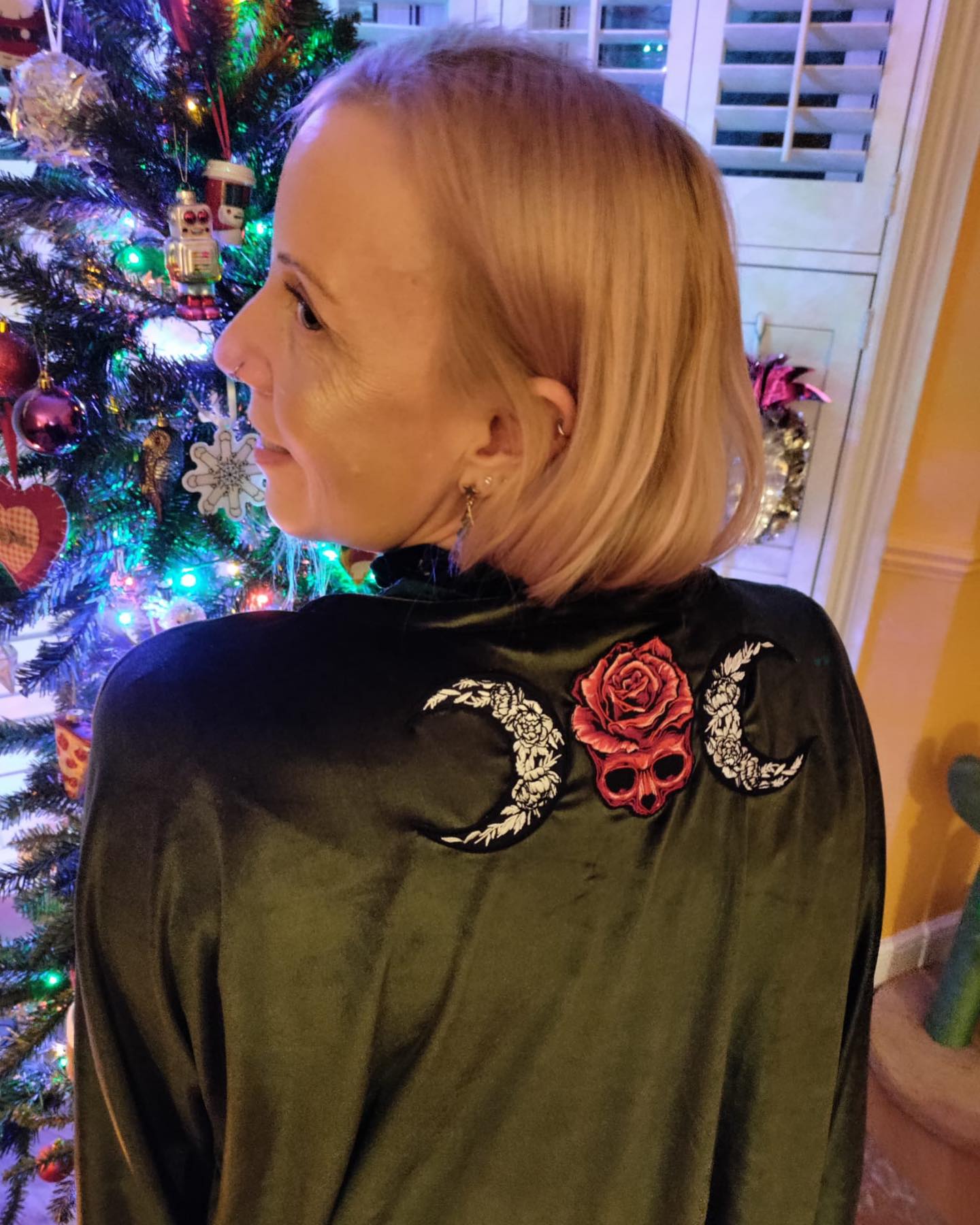 Beautiful Maiden Mother Crone velvet kimono handmade by @nicky_customqueenie @lalunaboho 🌙 ✨ 🥀 love it!